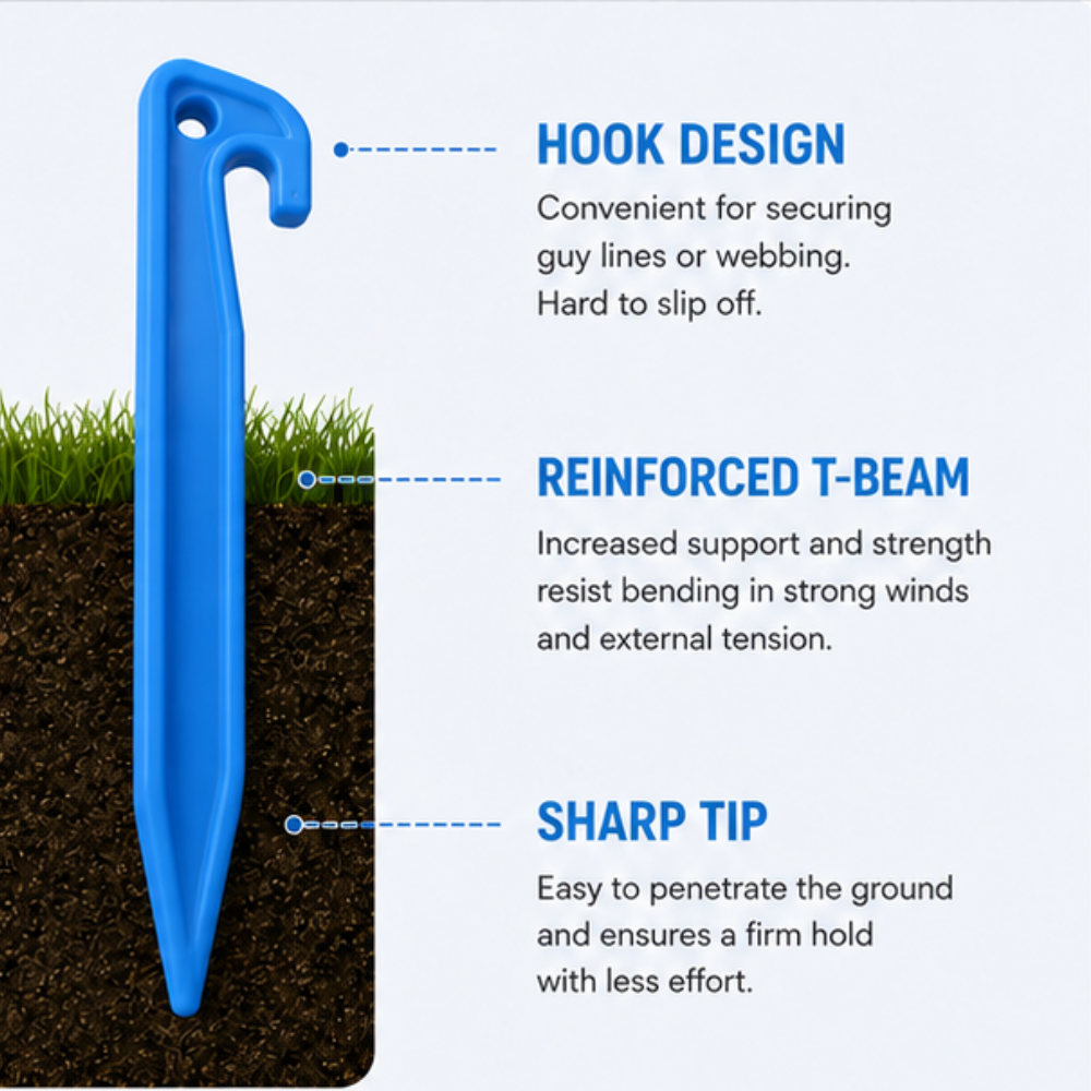 plastic spike / tent stakes