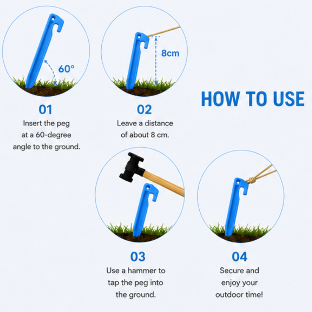 plastic spike / tent stakes