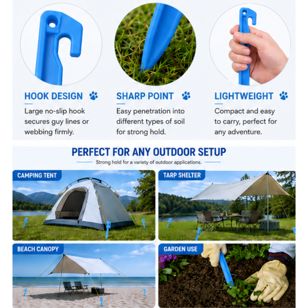 plastic spike / tent stakes